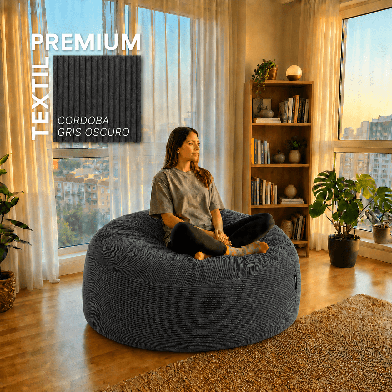 Puff SHIRONI NUNA Gris Oscuro miniatura 4